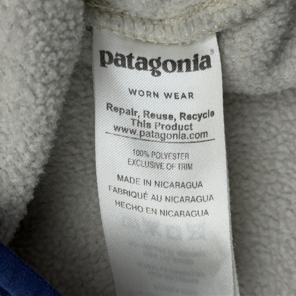 Patagonia Lightweight Synchilla Snap-T Womens S Pelican Stone Blue Aztec Pocket - Picture 4 of 10